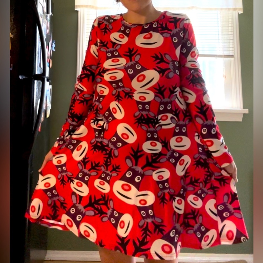Christmas Reindeer Dress- O/S